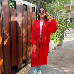 Sila kimono in Red
