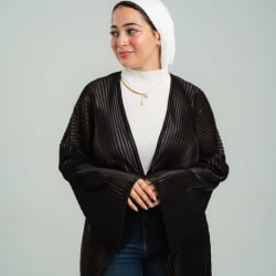 Elegance pleated kimono in black