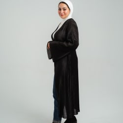 Elegance pleated kimono in black
