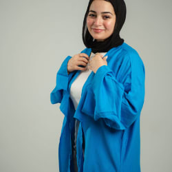 Front tie in blue 