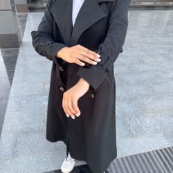 Long trench coat in black 