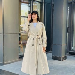 Long Trench coat in beige 