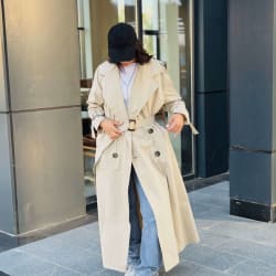Long Trench coat in beige 