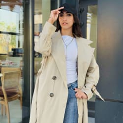 Long Trench coat in beige 