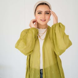 Galaxy kimono in lime green