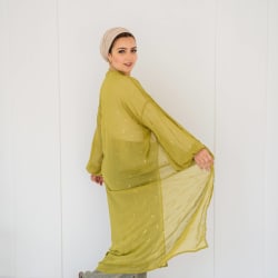 Galaxy kimono in lime green