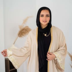  calligraphy kaftan in beige 