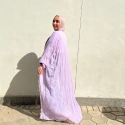 Pleated kimono in lilac
