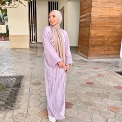 Pleated kimono in lilac