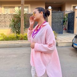Ellen top in powder pink
