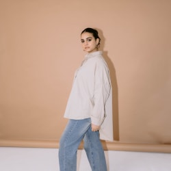 beige shirt