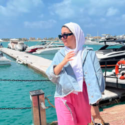 Pure linen pants in pink