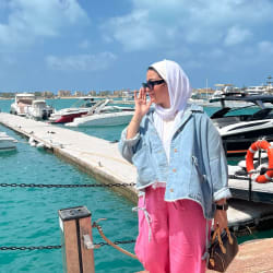 Pure linen pants in pink
