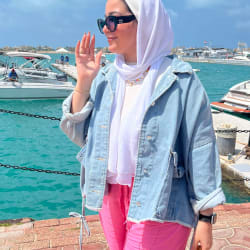 Pure linen pants in pink