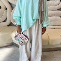 Flowy pants in beige 