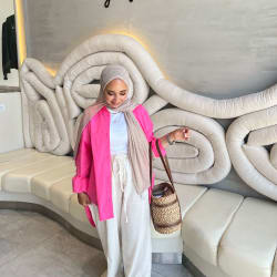 Flowy pants in beige 