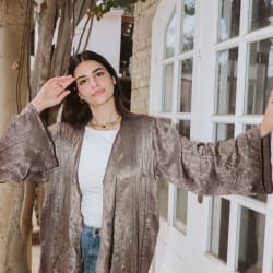 Crushed kimono - Brown 