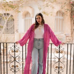 Pleated kimono - purple 