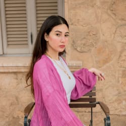 Pleated kimono - purple 