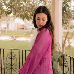 Pleated kimono - purple 