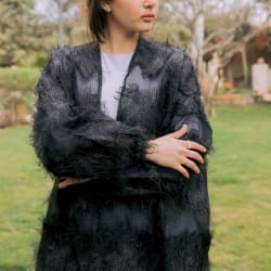 Feather kimono - Black