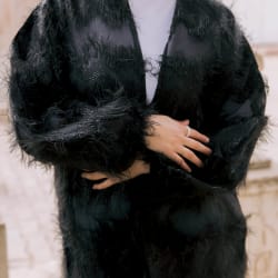 Feather kimono - Black