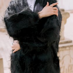 Feather kimono - Black