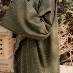 Shiny stud kimono - Olive 