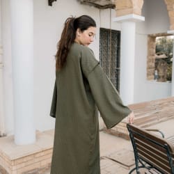 Shiny stud kimono - Olive 