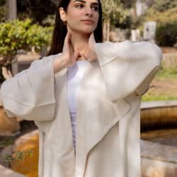 Shiny stud kimono - Beige 