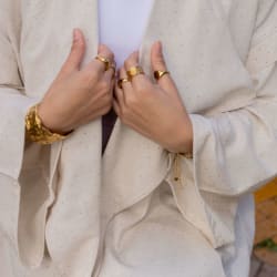 Shiny stud kimono - Beige 
