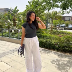 Linen pants in white 