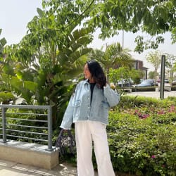 Linen pants in white 