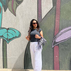 Linen pants in white 