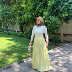 Flowy skirt- Butter yellow