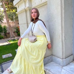 Flowy skirt- Butter yellow