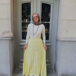 Flowy skirt- Butter yellow