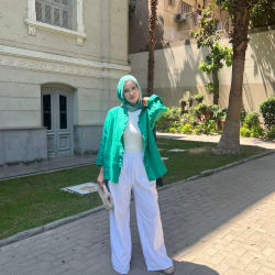 Linen pants in white 
