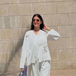 The ribbon blouse - white 
