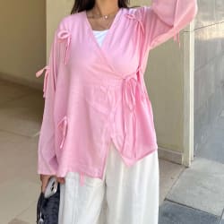 Ribbon blouse - Pink 