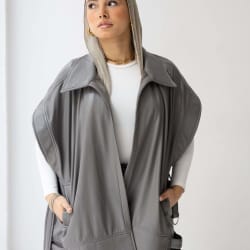 Leather vest-Grey