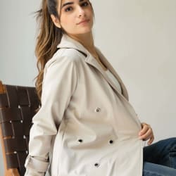 The Eyelet coat- Beige