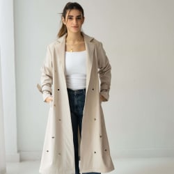 The Eyelet coat- Beige