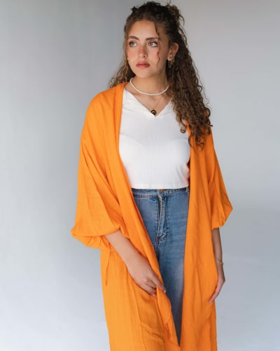 Flowy cardigan in orange 