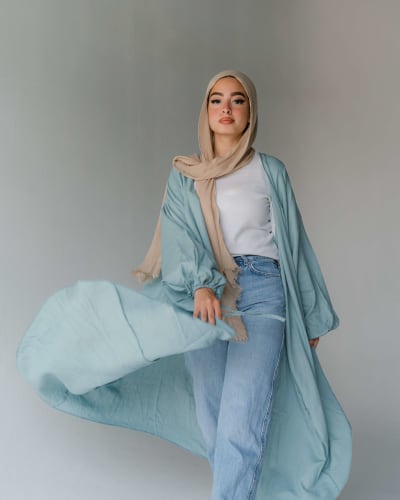 Flowy cardigan in baby blue 