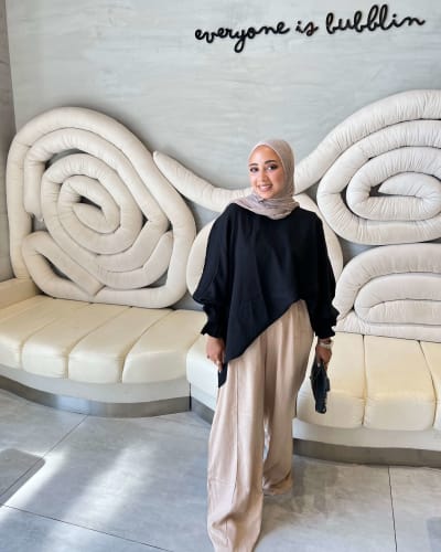 Flowy pants in latte