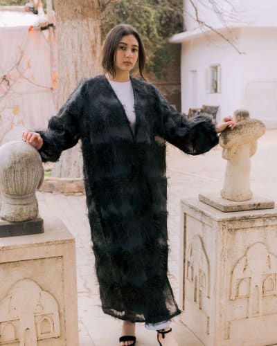 Feather kimono - Black