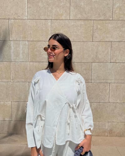 The ribbon blouse - white 