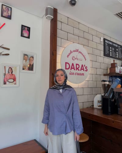 Wrap linen shirt- Dusty blue