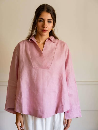 The soft glow top-pink